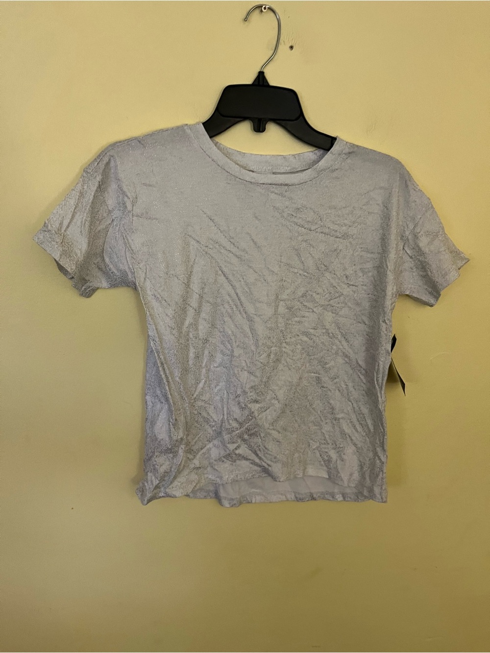 Melrose and Market Light Gray w Sparkle Detail Short Sleeve Tee L (14-16) NWT